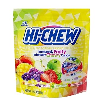 Hi-Chew Chewy Fruit Candies Original Mix Flavors Stand-Up Bag 12.7 Oz Mango, Grape, Green Apple, Strawberry