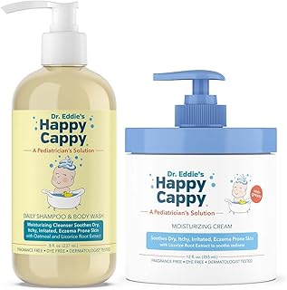 Happy Cappy Baby Shampoo, Body Wash, & Moisturizing Cream Bundle