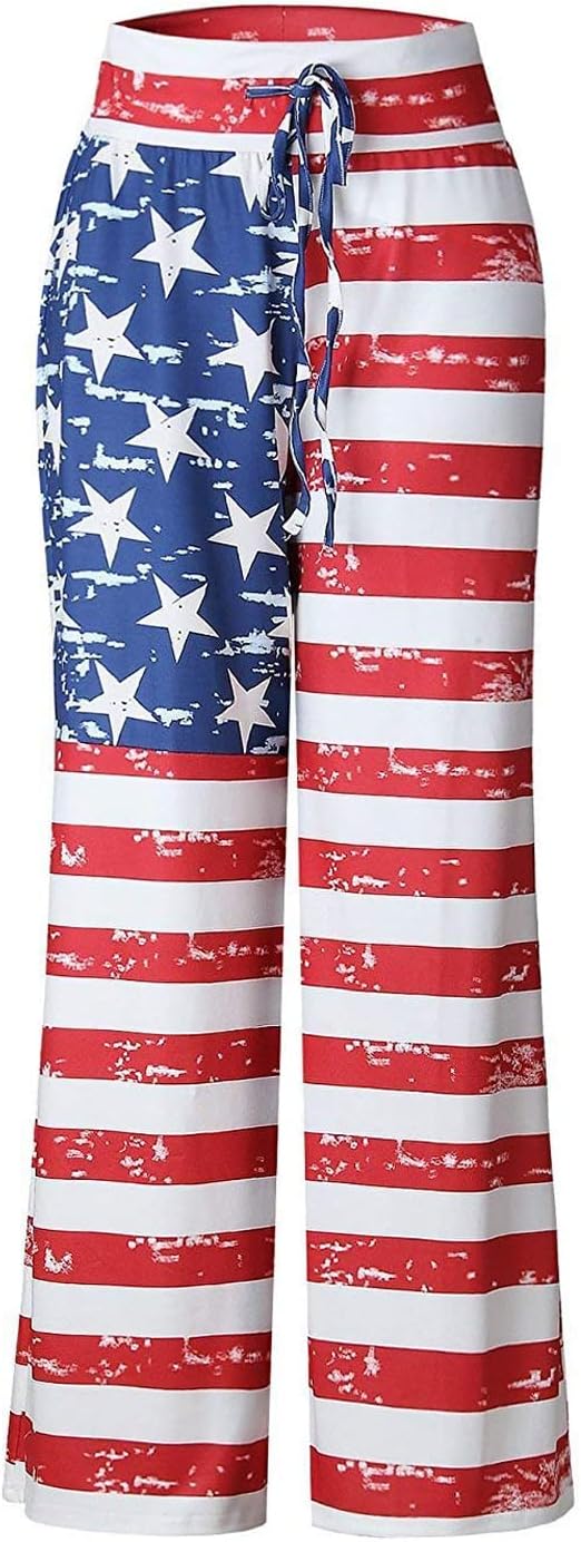 NEWCOSPLAY Women's Comfy Pajama Pants Casual Drawstring Palazzo Lounge Wide Leg Pants - Image 3