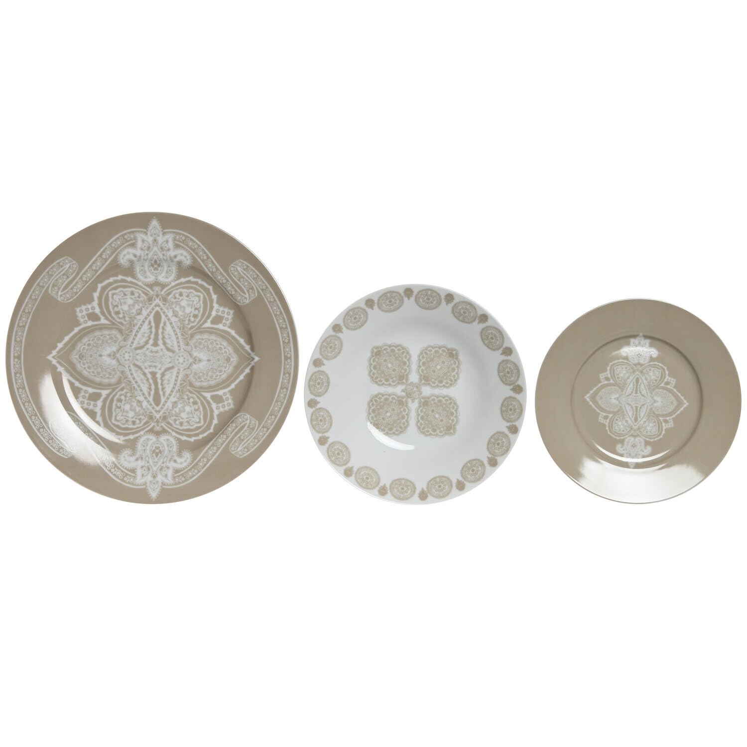Service de table porcelaine Delhi Beige 27x27 cm haut de gamme pour réception chic