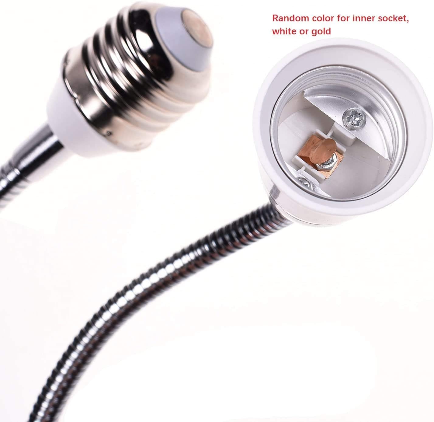 BLUECELL 12inches E27 to E27 LED Light Bulb Lamp Holder Flexible Gooseneck Extension Adaptor Screw Socket Extender