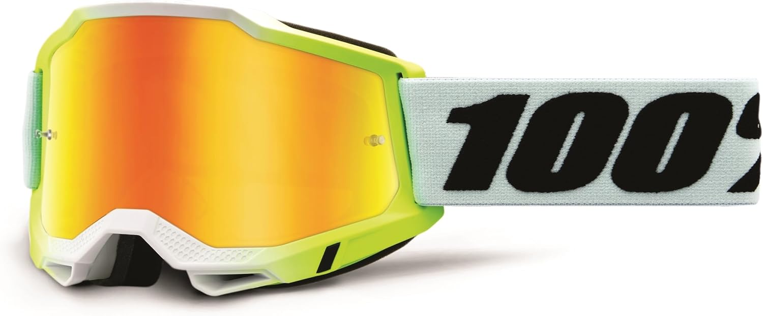 100% Accuri 2 Motocross & Mountain Biking Adult Goggles (Dunder - Mirror Yellow Lens)
