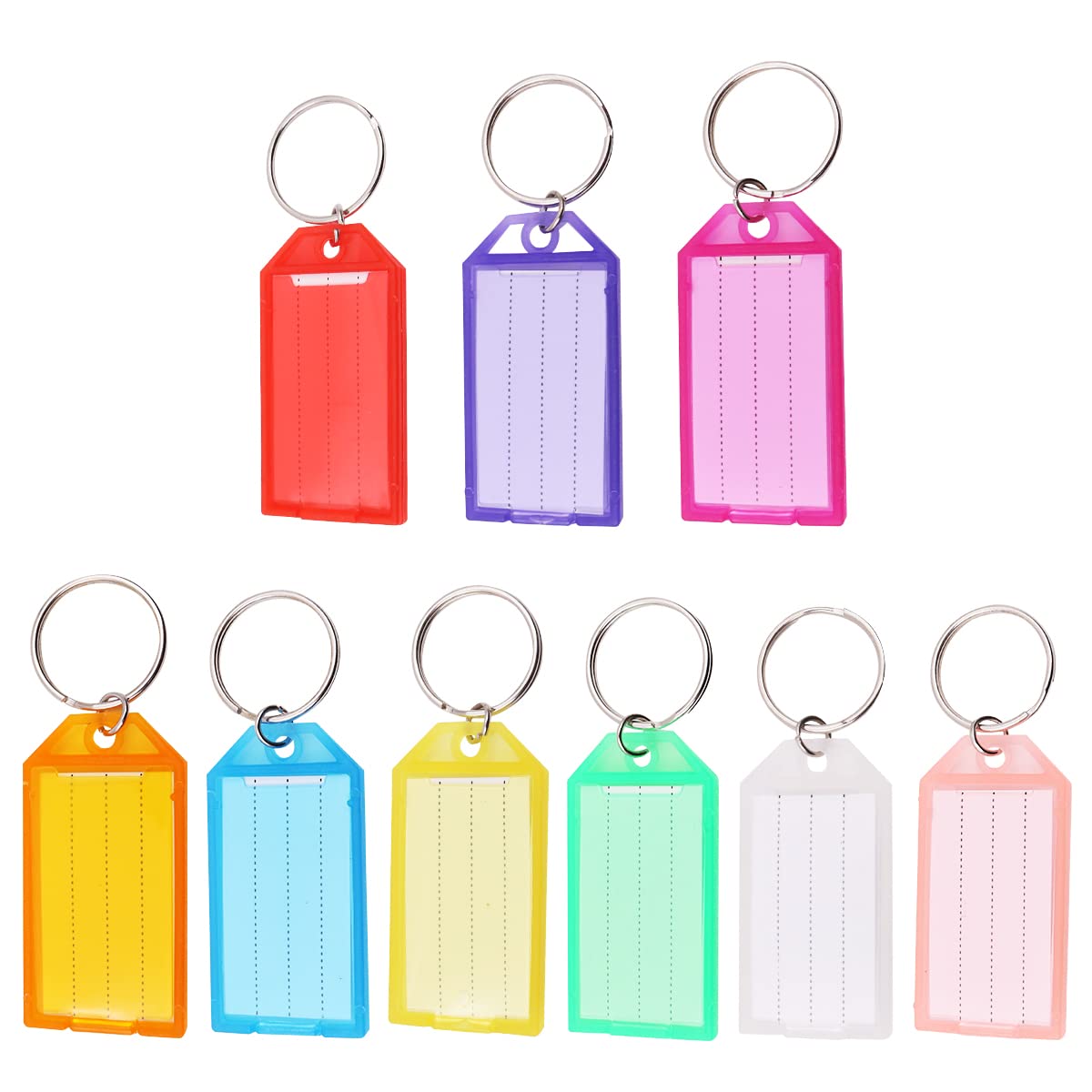 Wangcl Multicolor 50 Pieces Keyrings Can Be Written On Plastic Key Tags Key Labels Key Fobs For Labelling With Split Ring