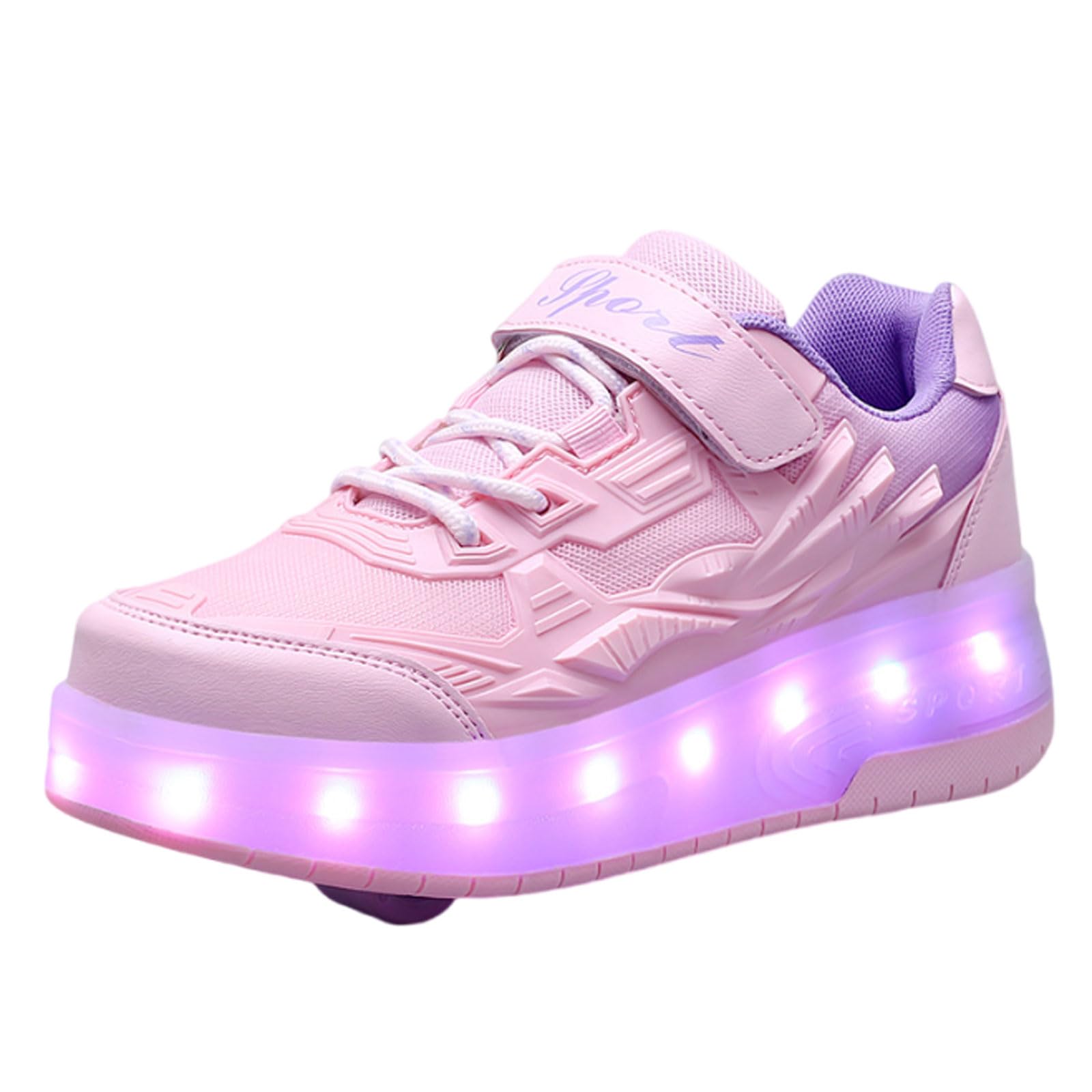 Zapatillas Deportivas con Dos Ruedas y Luces,Zapatillas de Skateboarding Niñas Niños,Zapatillas con Ruedas,Recargables,Multiusos,para Regalos navideños creativos para niños