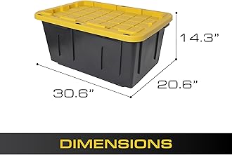 CX Black & Yellow, Shelving Unit and Heavy Duty Storage Containers, Extremely Durable (Shelf + 27 Gallon Container (4-Pack))