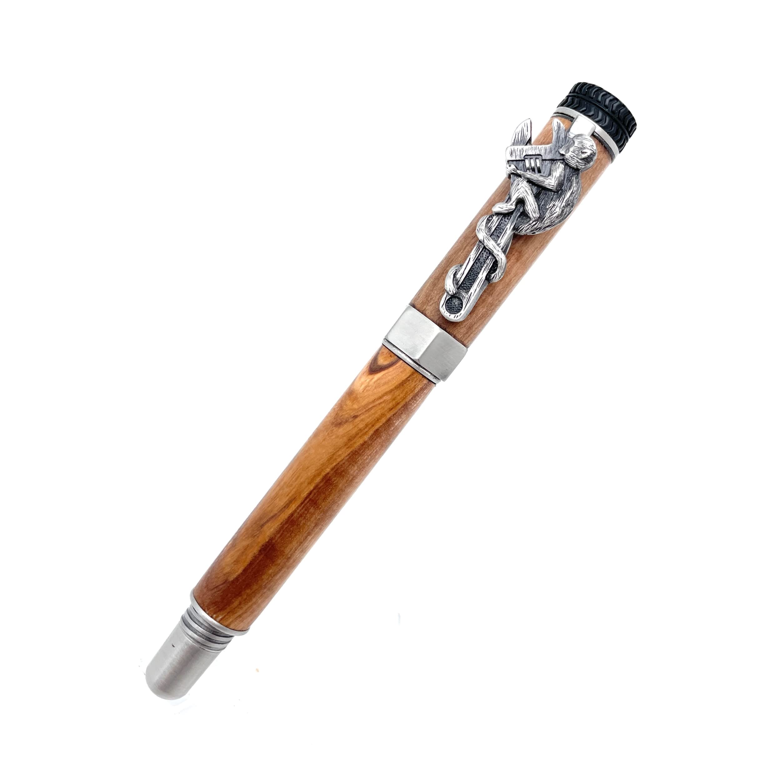 Bolígrafo personalizado MECÁNICO de madera con nombre nombre texto grabado láser personalizable idea original y única artesanal hecho a mano caja de regalo para hombre y mujer