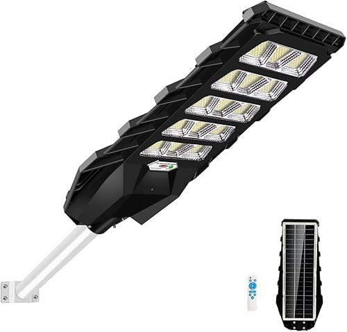 Juyace Luz solar de calle de 500 W, 825 LED, funciona con energía solar, luces de exterior del atardecer al amanecer con sensor de movimiento IP65 disponible en Yaxa Peru