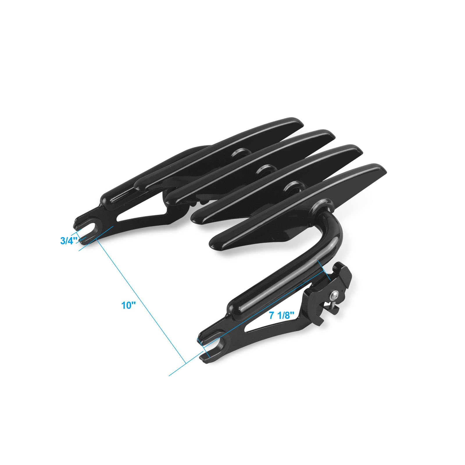 Portapacchi rimovibile Stealth compatibile per Harley Touring Street Glide Road King Electra Glide 2009 e successivi (nero)