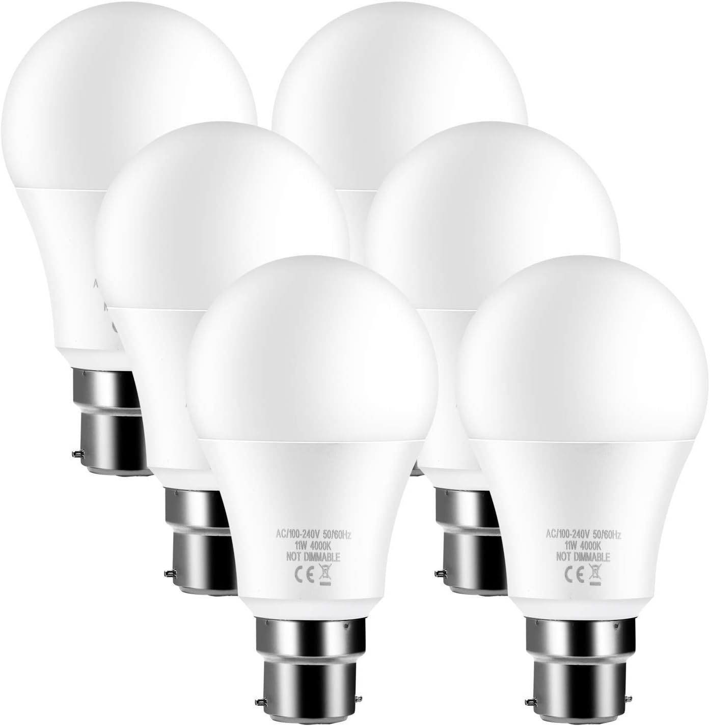 LED B22 100W Equivalent Light Bulbs, 4000K Cool White, 100W