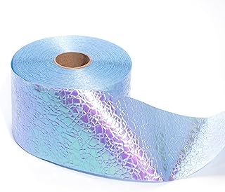 TCDesignerProducts Blue Iridescent Cracked Ice Textured Streamer Roll, 2 Inches x 75 Feet, Wedding Decorations