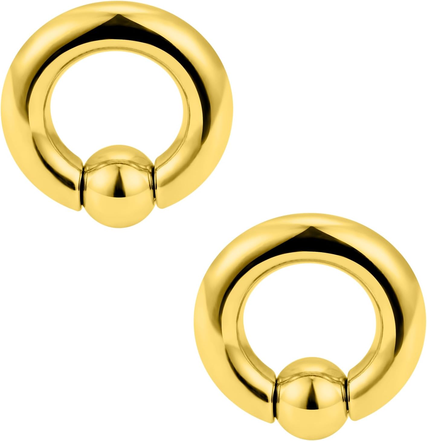 PA Ring Captive Bead Rings Spring Action BCR Ball Rings 00G 0G 2G 4G 6G 8G 10G 316L Surgical Steel Pierced Body Jewelry for Women 2PCS 10-19mm