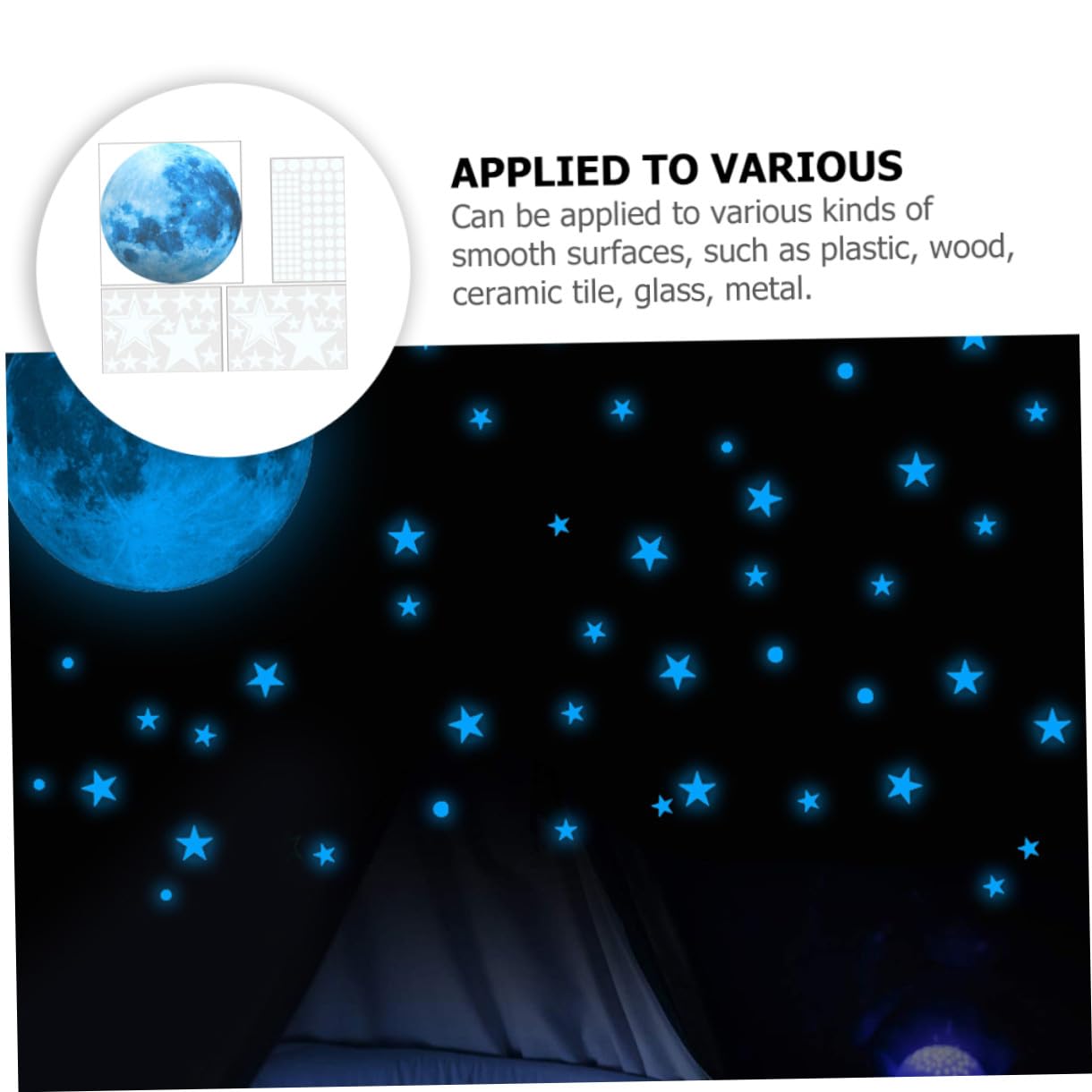 Cabilock 4 Set Stelle Luminose Autoadesivo Della Parete Di Notte Luminoso Della Decalcomania Camera Adesivo Wok Decorazione Della Parete Adesivo Camera Dei Bambini Decalcomanie Della