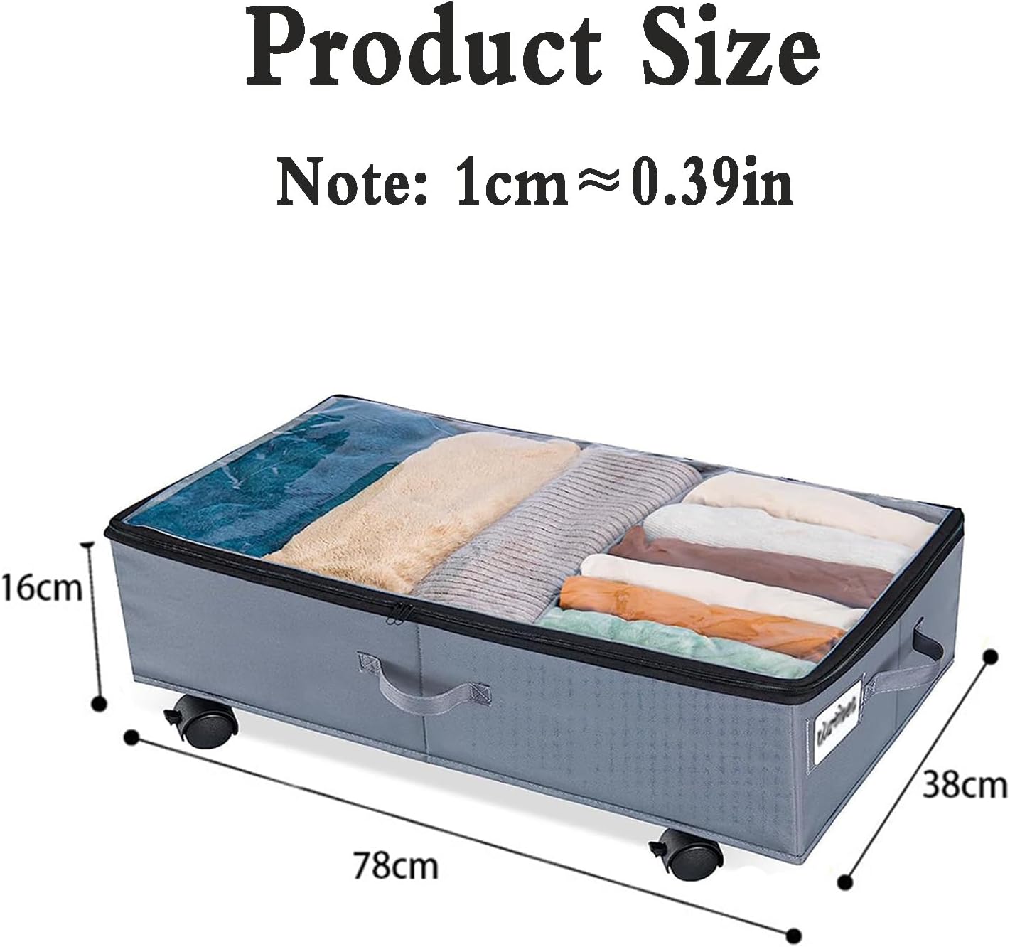 2 Pack Under Bed Storage Rolling Containers, Under Bed Storage with Wheels and Lid, Bedroom Storage Organizer for Clothes, Shoes,Toys, Books, Blankets, Blue