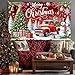 BlissYard Merry Christmas Banner Red Truck Christmas Tree Snowman Gifts 71x43 Inch Holiday Decorations for Indoor Outdoor Party Supplies Xmas Home Decor Winter Celebration Backdrop