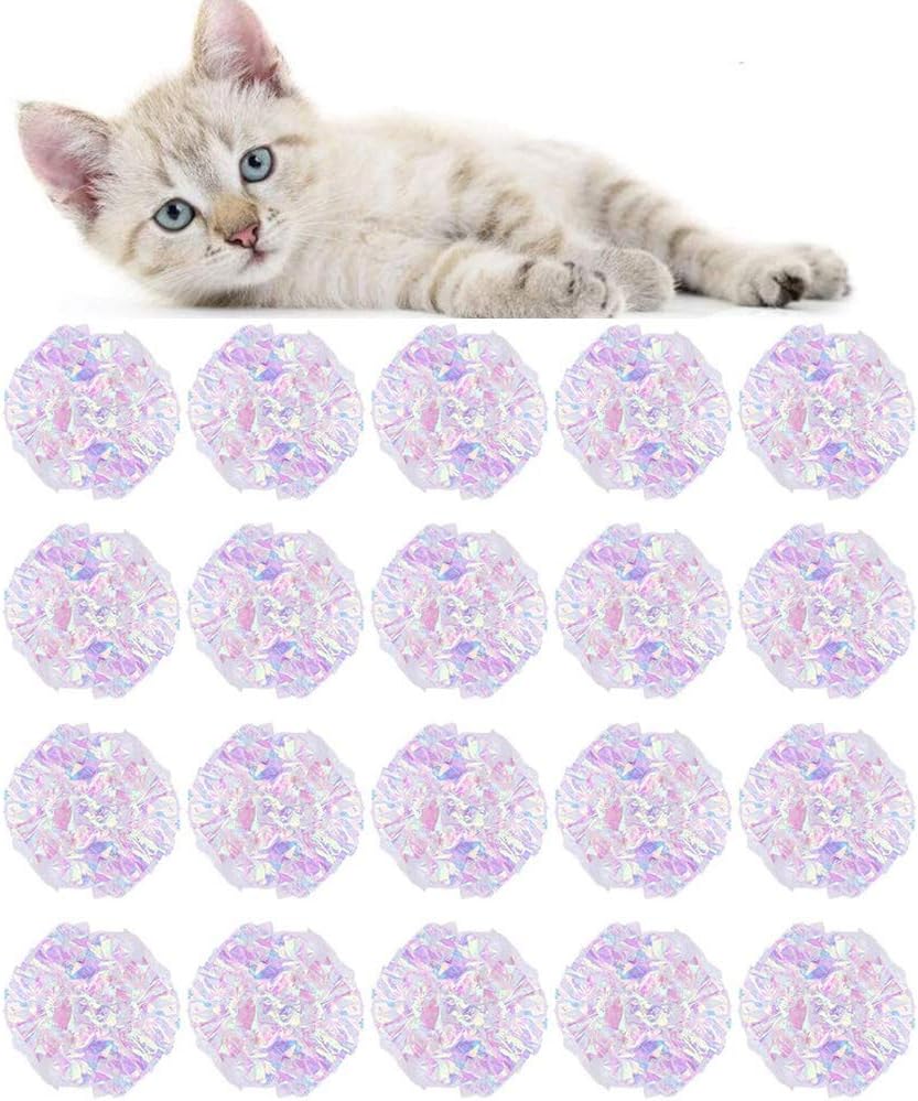 IDOMIK 20PCS Mylar Crinkle Balls for Cats, 2Inch Shiny Cat