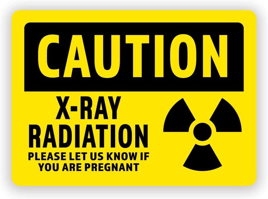 2-Pack Caution X-Ray Vinyl Decal Sticker | 7-Inch by 5-Inch | Premium Quality Vinyl Decal | Laminated with UV Protective Laminate | PD2726.
