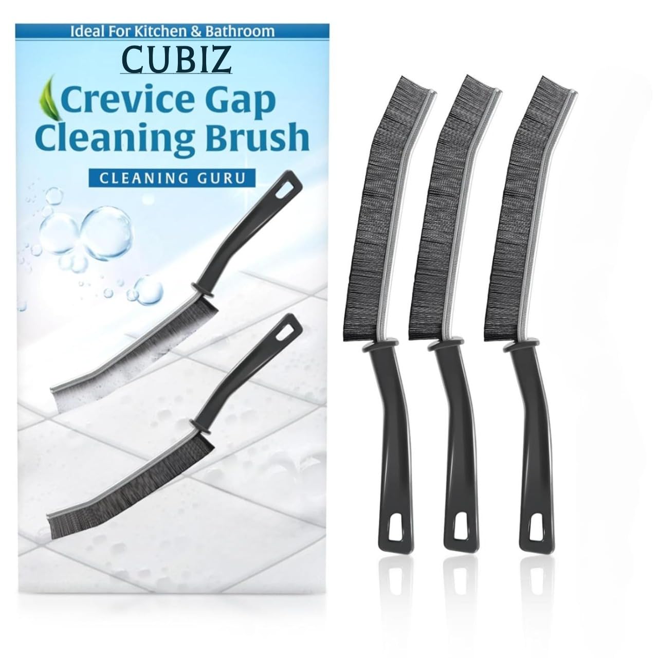 CUBIZ 3-PCS Gap Cleaning Brush, Bathroom Gap Cleaning Brush, Clean The Dead Corners of Bathroom Kitchen Tiles,Multifunctional Window Slots, Multi-Purpose Door Window Track Deep Cleaning Brush Supplies (B0CGS14WMG) Amazon Price History, Amazon Price Tracker