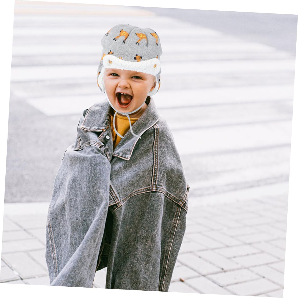 CALLARON Bonnet de Ski Bonnet Hiver Casquette Chaude Bonnet Bebe Bonnet Enfants Bonnet tête de Mort en Tricot Enfant Hiver Chapeau Bonnet Coton Enfant Casquette de Ski d'hiver Grey