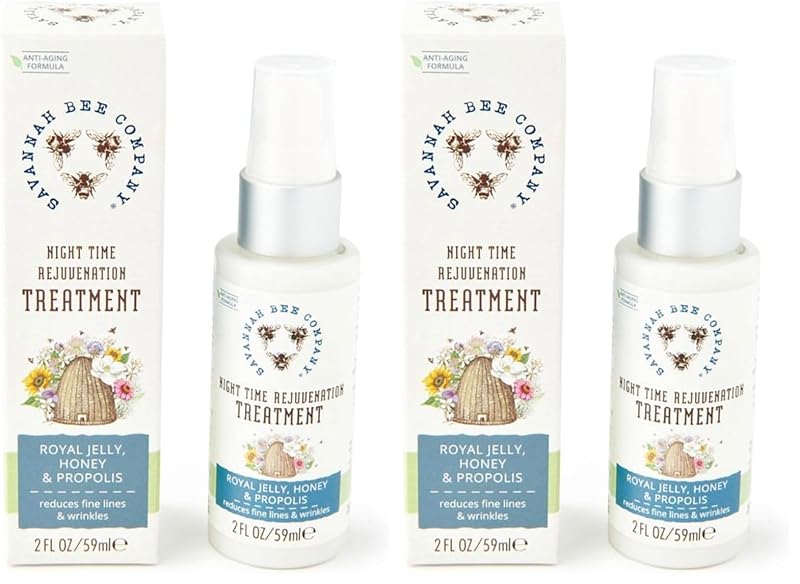 Creme noturno facial Savannah Bee Company com geleia real, Pacote com 2