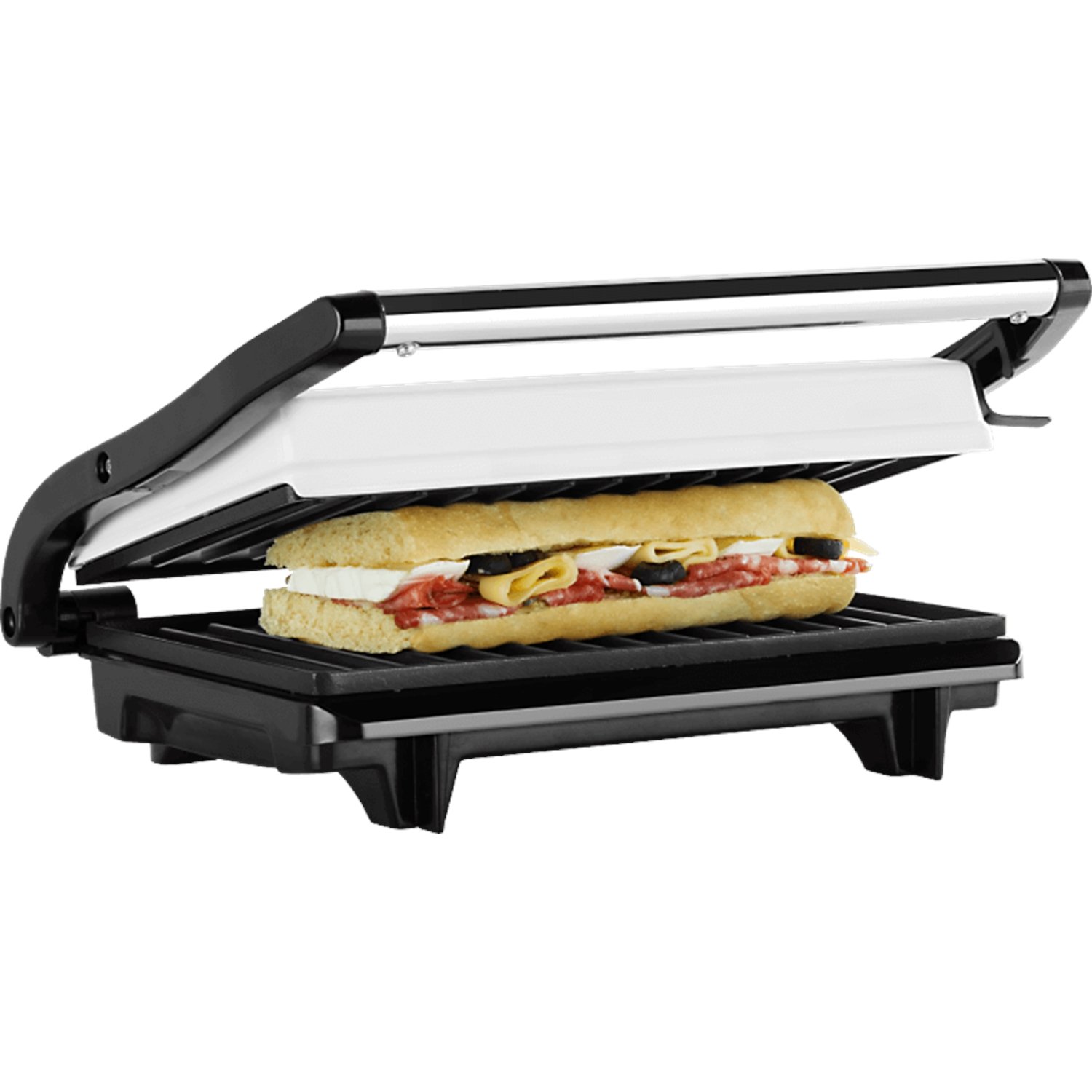 ECG S 1070 Panini Maker/Mini Grill, stal stopowa, biały