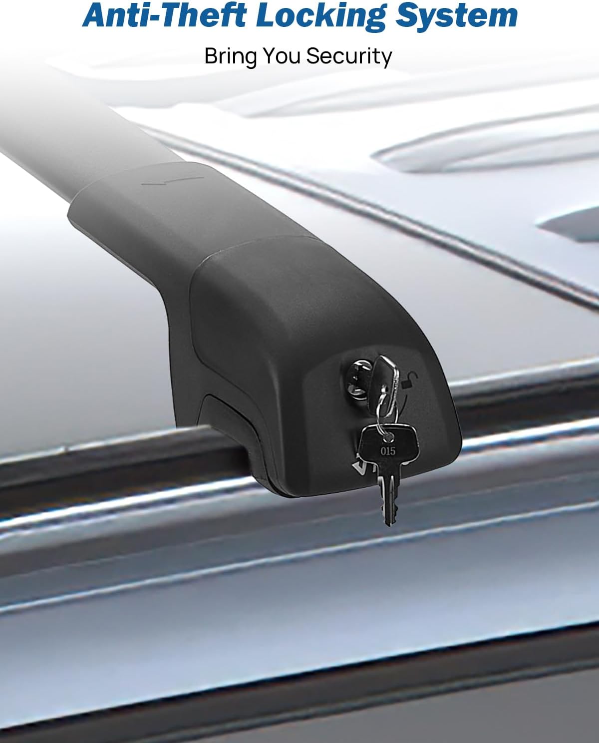 JOYTUTUS Lockable Roof Rack Cross Bars Compatible with Chevy Chevrolet Traverse 2022-2026, Heavy Duty 300LBS Anti-Theft Aluminum Crossbars for Rooftop Cargo Carrier Luggage Kayak Canoe Ski Snowboard