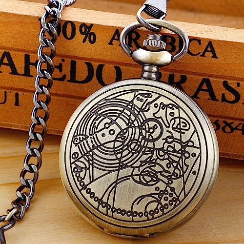 Image of Quartz Pocket Watch for Men, White Roman Digital Dial Pocket Watches for Men with Chain