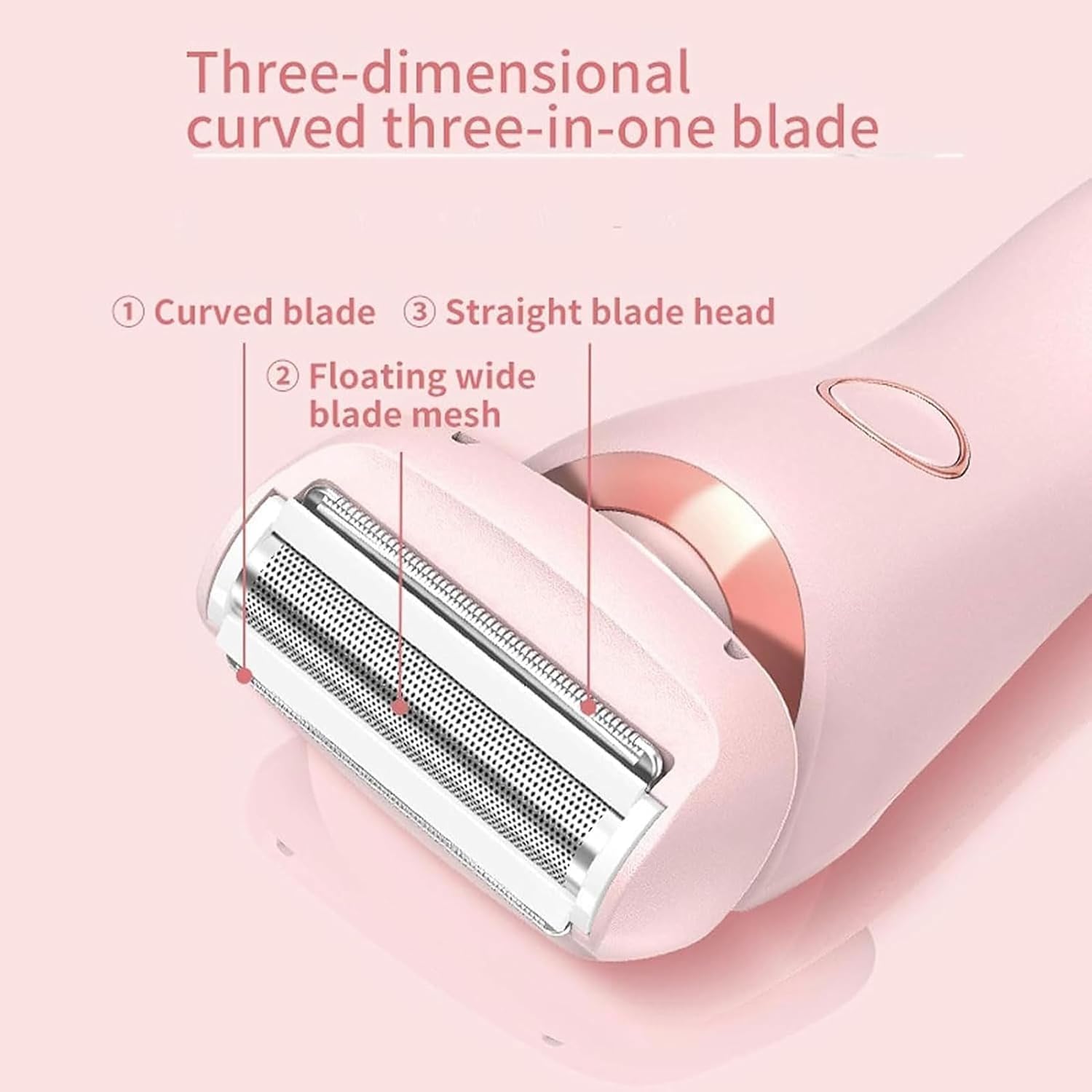 SilkGlide Pro, rasoio elettrico Livora, rifinitore per capelli 2 in 1 da donna IPX7 impermeabile per uso bagnato e asciutto (Rosa)