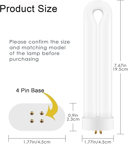 Miniatura 2 de Bombilla de repuesto para la mayoría de los exterminadores de insectos de 15 W con base de 4 pines, bombilla de repuesto para exterminador de