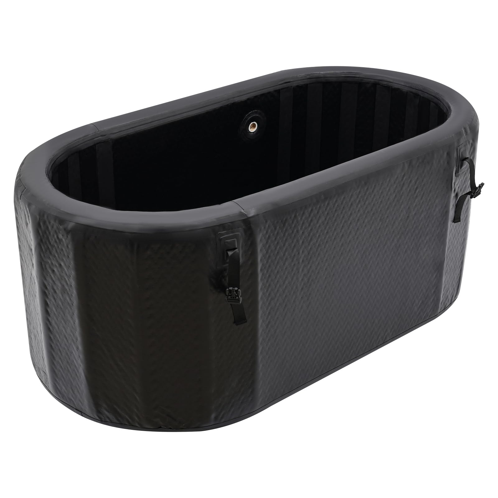 Vasca da bagno con ghiaccio, ovale, vasca da bagno pieghevole per adulti con copertura, pompa gonfiabile, vasca da bagno mobile per interni ed esterni, per crioterapia (132 x 70 x 62 cm)