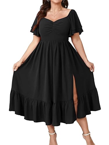 SCOMCHIC Womens Plus Size Wedding Guest Cocktail Dresses Sweetheart Neckline
