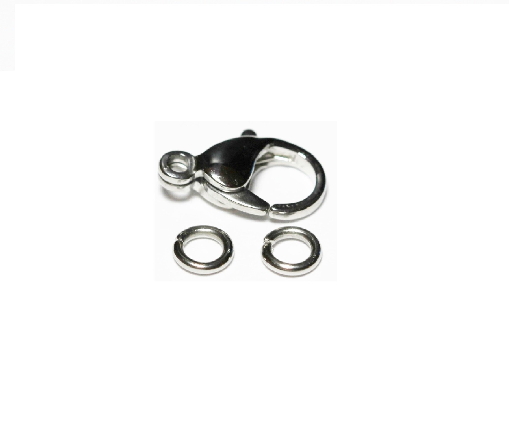 10 Mm Stainless Steel Lobster Clasp Pkg. Of 20 & 40 Jump Ring 316l