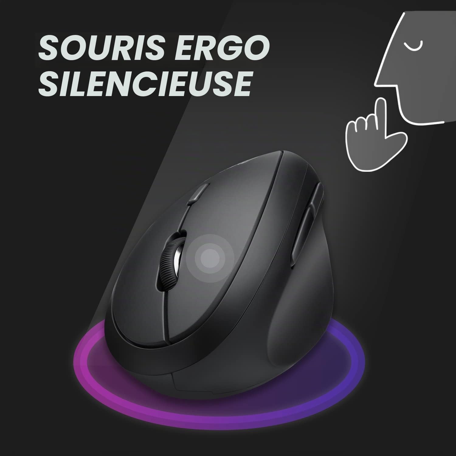 Perixx Kit de clavier ergonomique sans fil PERIDUO-606A - Design divisé compact avec souris verticale et pavé numérique externe - angles de frappe réglables - UK QWERTY