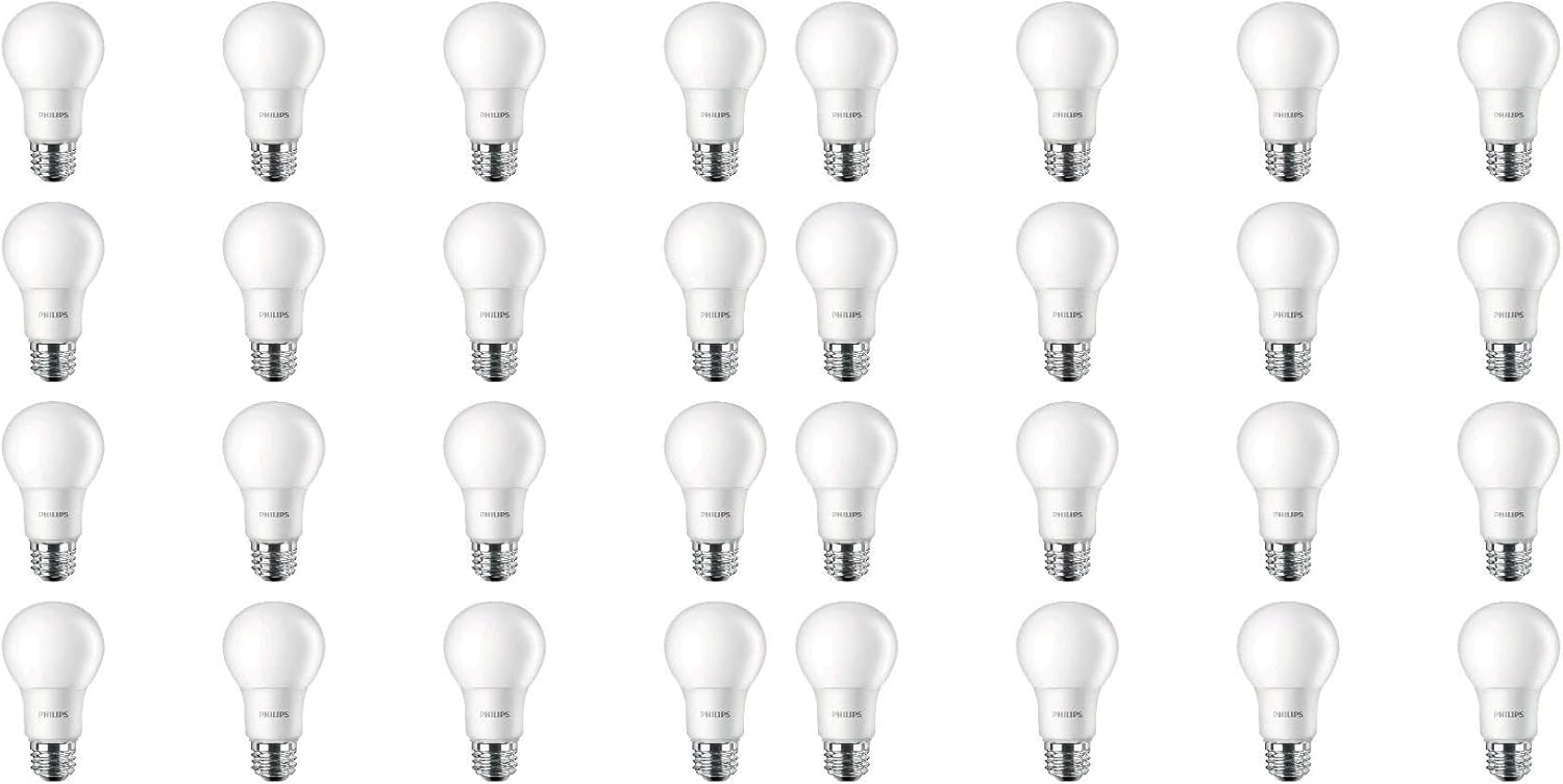 PHILIPS LED Basic Frosted Non-Dimmable A19 Light Bulb - EyeComfort Technology - 450 Lumen – Soft White (2700K) - 6.5W:40W - E26 Base - Old Version- Indoor - 8-Pack