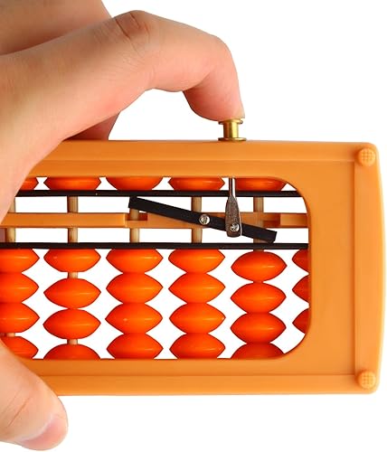 Miniatura 3 de Larcele Abaco de conteo aritmético de cuentas con botón de reinicio, columna SP-02 de 13 (amarillo 2)