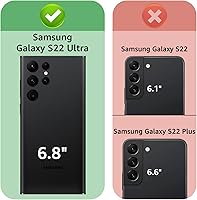 Vista 2 de XcaseBar Funda tipo cartera para Samsung Galaxy S22 Ultra con cremallera Bloqueo RFID Soporte para tarjeta de crédito, libro de folio con tapa Funda