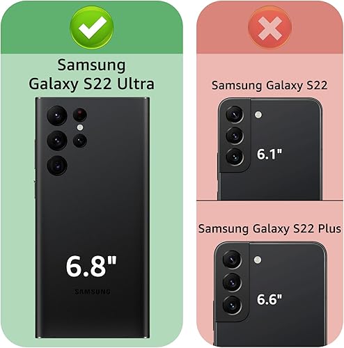Miniatura 2 de XcaseBar Funda tipo cartera para Samsung Galaxy S22 Ultra con tarjetero de crédito, bloqueo RFID, con cierre de cremallera, funda de piel sintética