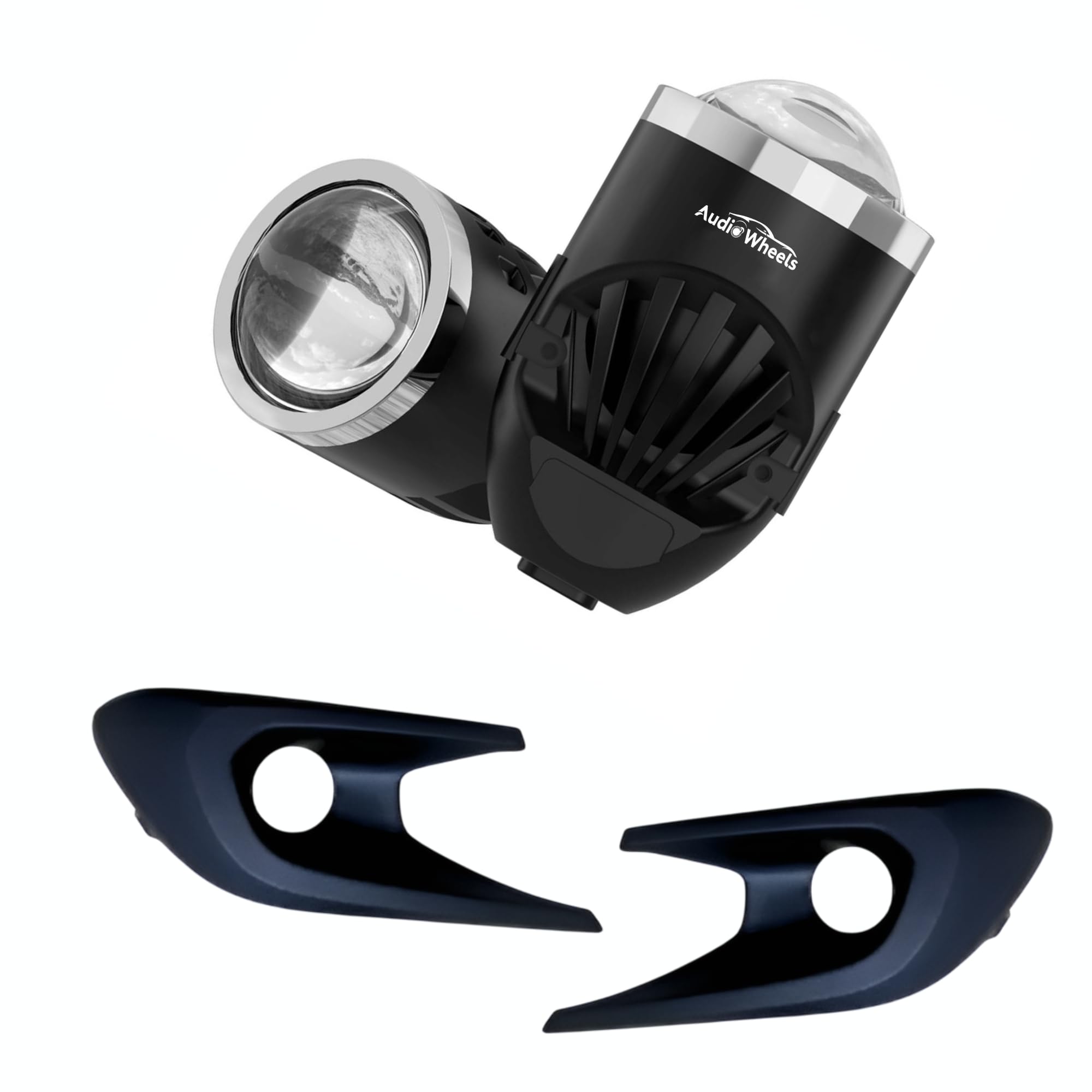 Audio Wheels 2" LED Projector Fog Lamp with Cover - 120W, Tri-Color (White/Warm/Yellow) | with Blue Tint Film | 12V/24V Fog Light for Car & Vehicle Modification | For Maruti Suzuki Dzire 2024-image-41