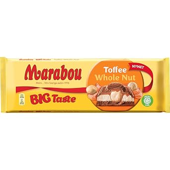 Marabou Big Taste Toffee Whole Nut - Milk Chocolate with Caramel & Whole Hazelnuts 300g