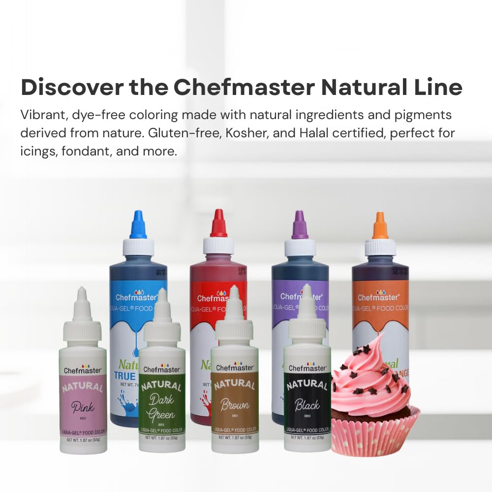Plant‑Based Natural Liqua-Gel Food Coloring by Chefmaster, No Artificial Dyes, Gel Color for Icing, Frosting, Fondant, & Decorating, Quality Crafted in California USA, Violet, 1.87 oz