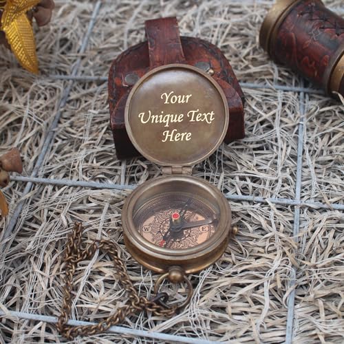 Brújula de latón personalizada con grabado Joshua 1:9 miniatura 3