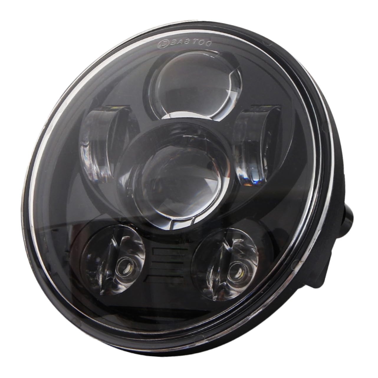 Mikikit 1pezzi Faro Anteriore LED per Moto Faro Rotondo in Alluminio Design Angel Eye Elevata Luminosità e Impermeabilità per Condizioni di Scarsa Visibilità