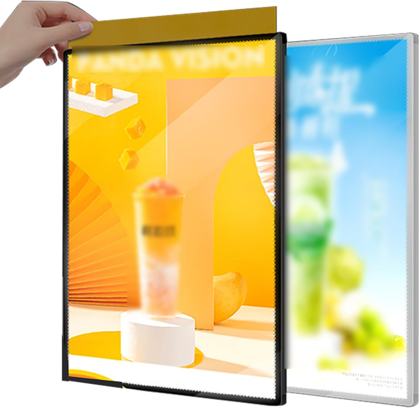 Advertising Light Box, Multiple Sizes (A4-A1-80×120cm), Ultra Slim Frame Poster Display, Illuminated Poster Holder for Shops, Plug-in Advertising Frame Display,60×90cm,Silver