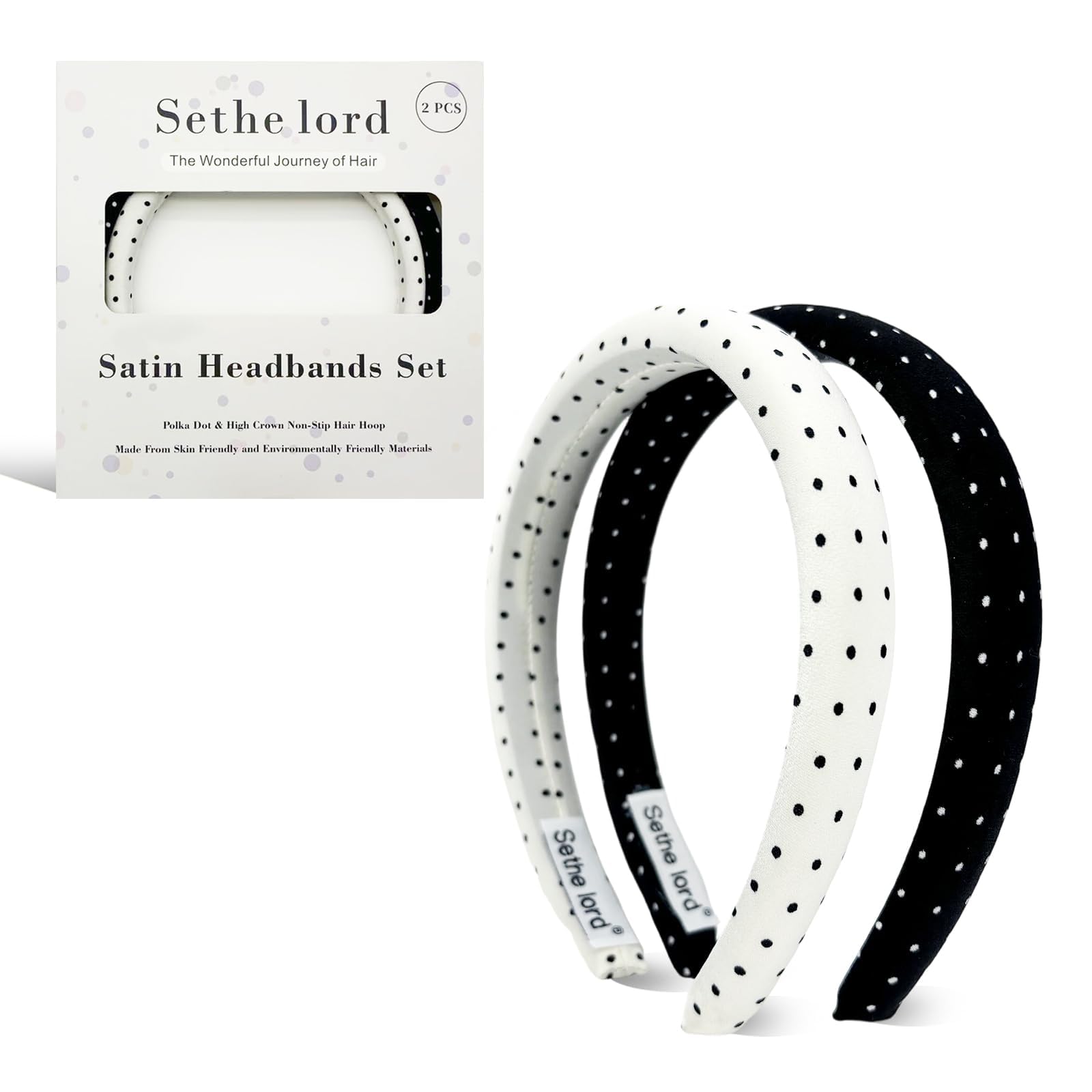 gzrc-yddk 2PCS Polka Dot Headbands, Polka Dot Accessories, Headband for Hair Styling and Active Movement-picture-26