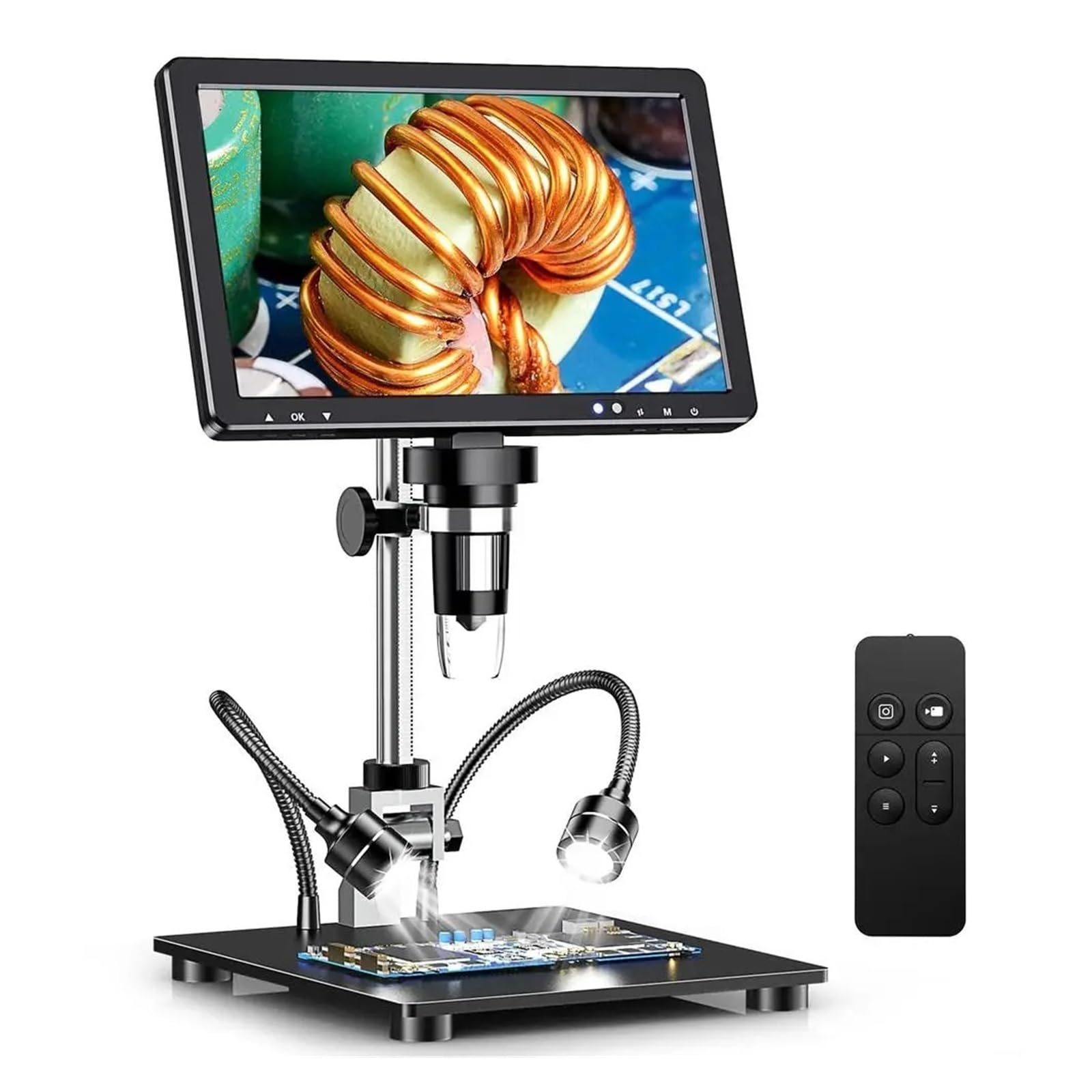 Microscopio de Soldadura Digital DM12, microscopio de Monedas de 10,1 Pulgadas y 2000X con Tarjeta TF de 32 GB, Video IPS de Alta definición for Adultos
