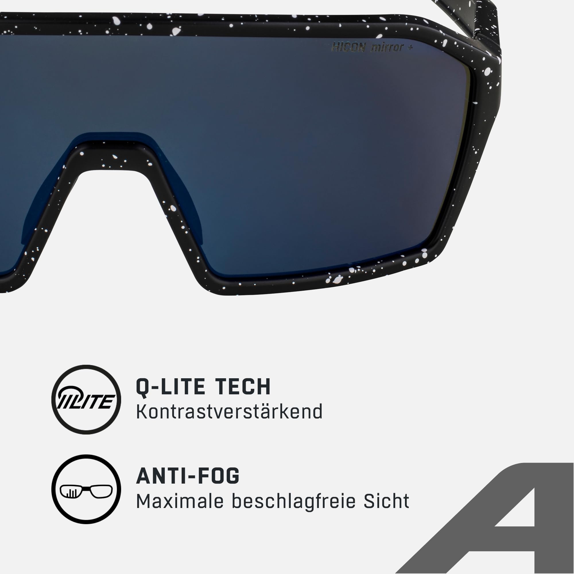 ALPINA RAM Q-LITE - Verspiegelte Sport- & Fahrradbrille Für Erwachsene, kontrastverstärkend, Beschlagfrei, mit UV-A-, B- & -C-Schutz