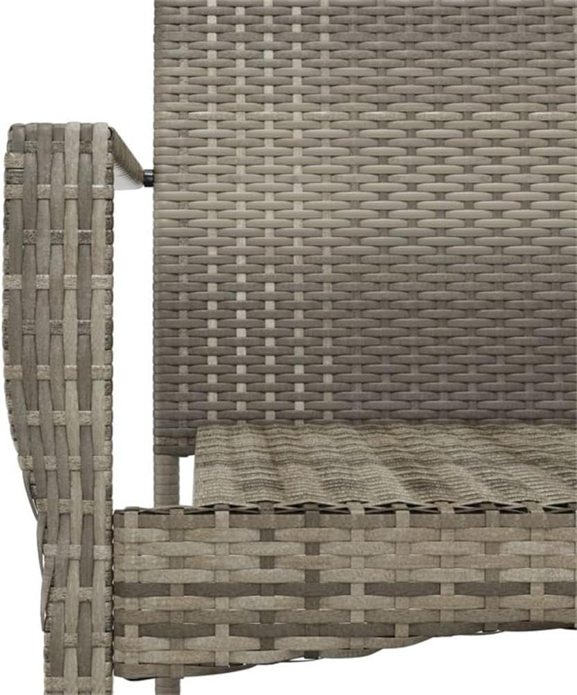 BOWERY HILL 5-Piece Patio Dining Set, PE Rattan/Steel/Tempered Glass, Black/Gray Finish, Cushioned Chairs, Rectangular Table 63 x 31.5 in, Modern Style Outdoor Furniture for Garden, Balcony, or