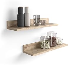 MOBILI FIVER, Paire d'étagères Rachele, 60 cm, Chêne Naturel, Made in Italy