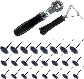 Sporacingrts Tire Patch Repair Kit 26 Pcs, Including Tire Repair Patch Plug, Tire Patch Roller, Tire Inner Liner Scrapper fits Car Truck Motorcycle Tires 1.38 x 0.12, 1.57 x 0.18, 1.77 x 0.24 inch