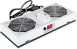 ROLINE Lüftereinheit 2 Lüfter, für 19-Zoll Wandgehäuse grau, Thermostat