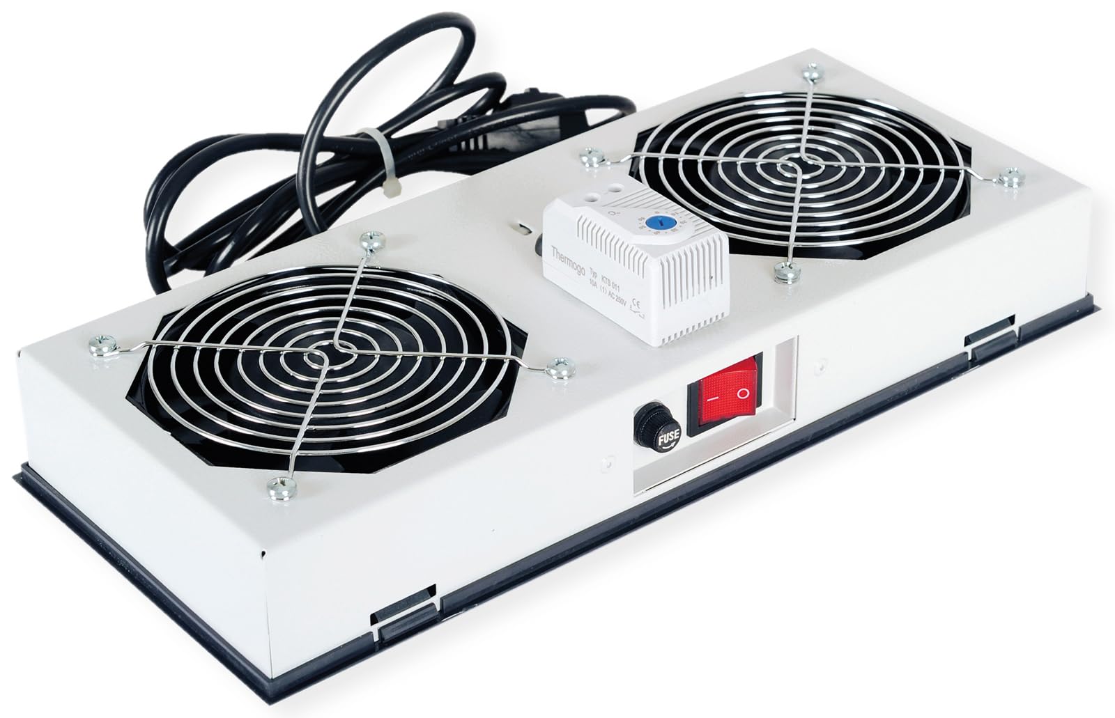 ROLINE Unidad de ventilación 2 Ventiladores, para Carcasa de Pared de 19 Pulgadas, Gris, termostato